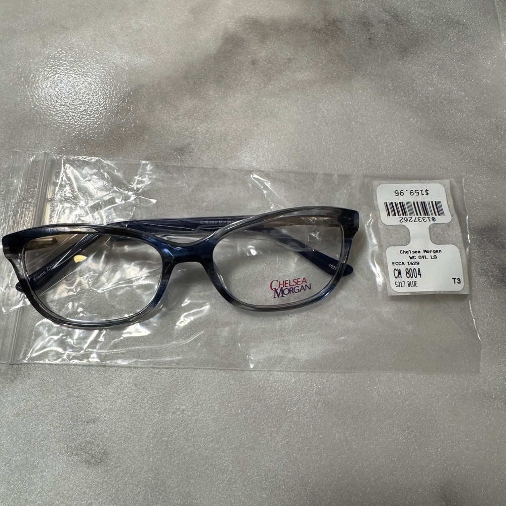 Chelsea Morgan Designer Eyeglasses Frames Blue Mosaic Authentic Womens Fashion